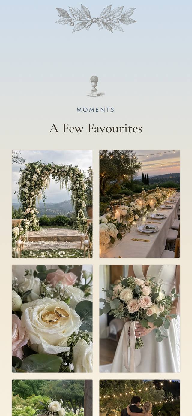 Your photographs section of the Château invitation