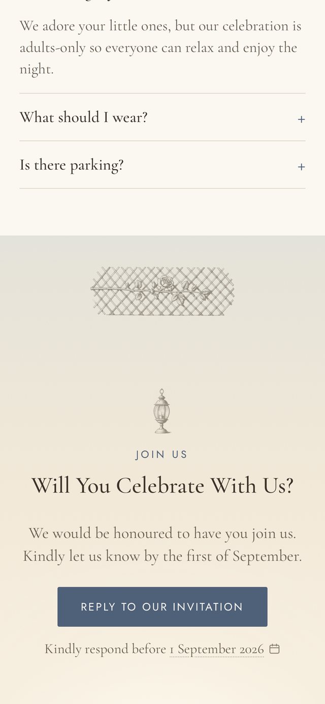 The reply section of the Château invitation