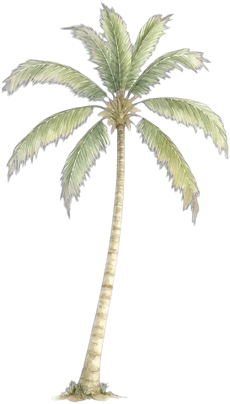 A watercolour palm tree