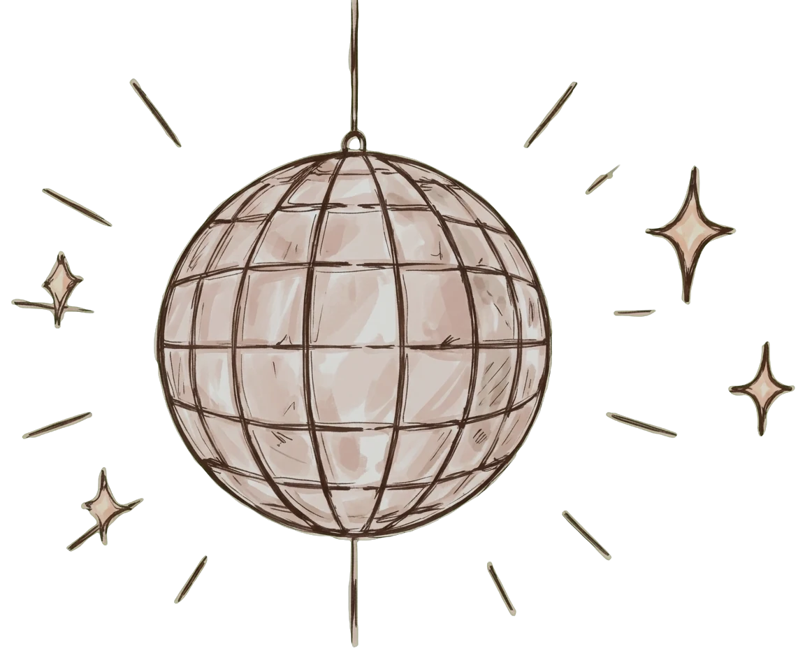 A sparkling disco ball